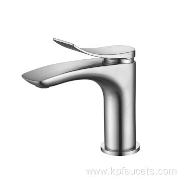 Tall Black Handle Chrome Bathroom Faucet